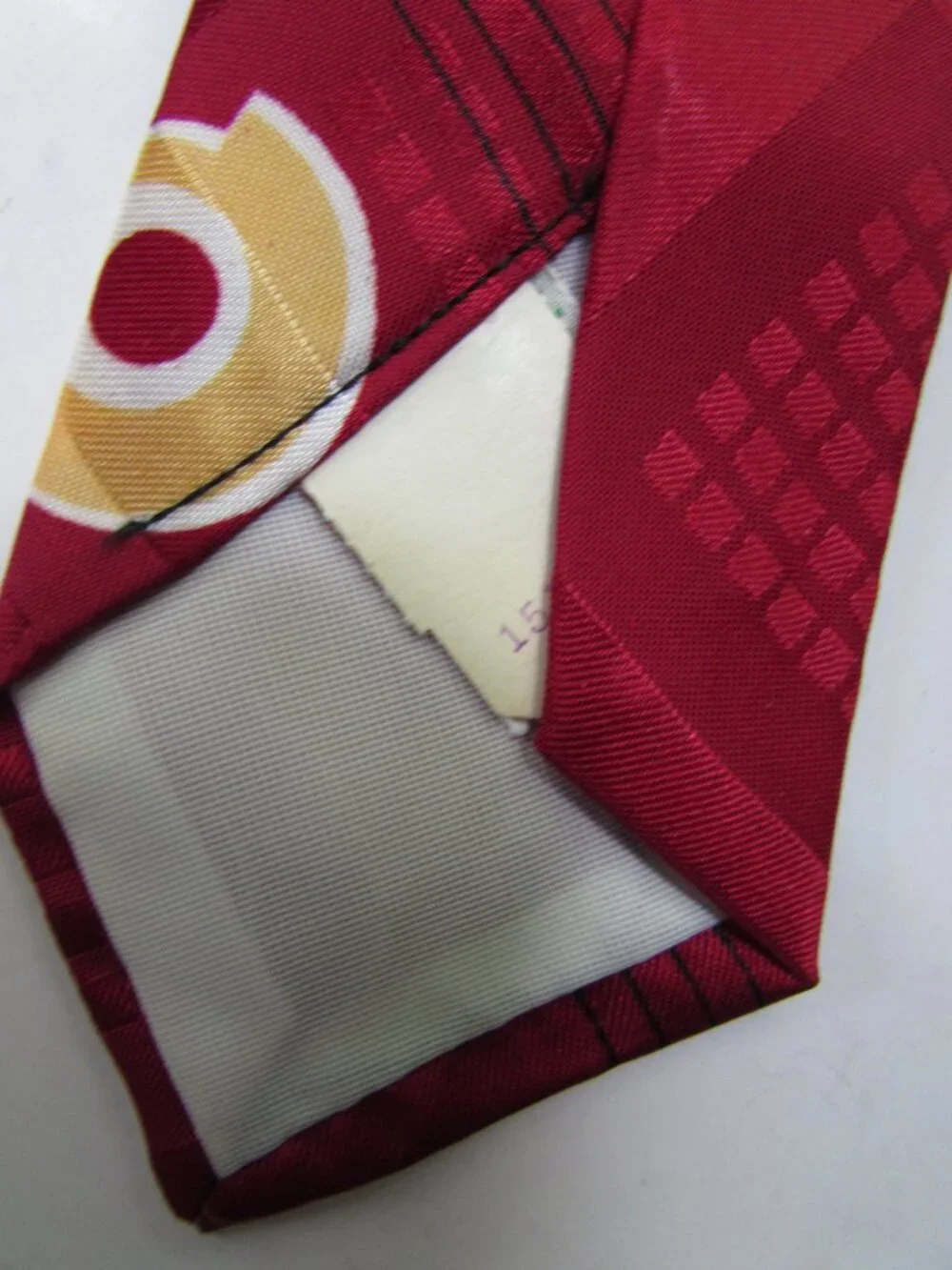 Vintage 1950 Era Men's Neck Tie Red & Yellow Circles